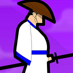 Samurajus šiaudine skrybėle
